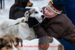 Iditarod Vet Check in Wasilla, AlaskaIditarod Sled Dog Race 2014Volunteer, Stacey Cardy, with