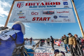 Anja Radano leaves the start line during the Official Re-Start of the 2018 Iditarod Sled Dog Race in Willow, Alaska on March 04, 2018. Photo by Jeff Schultz/SchultzPhoto.com  (C) 2018  ALL RIGHTS RESERVED