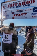 Martin Buser leaves the line during the Re- Start of the 2016 Iditarod in Willow, Alaska.  March 06, 2016