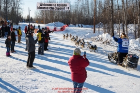 Linwood Fiedler arrives at the first checkpoint of Nenana during the 2017 Iditarod on Monday March 6, 2017.Photo by Jeff Schultz/SchultzPhoto.com  (C) 2017  ALL RIGHTS RESVERVED