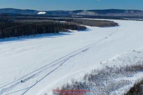 A train of teams run down  the Tanana river between Fairbanks and Nenana during the 2017 Iditarod on Monday March 6, 2017.Photo by Jeff Schultz/SchultzPhoto.com  (C) 2017  ALL RIGHTS RESVERVED
