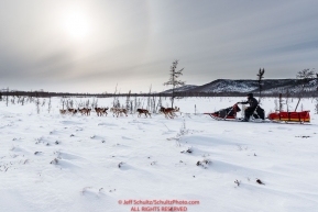 Mitch Seavey runs on the trail just prior to the checkpoint at Iditarod on Thursday, March 8th during the 2018 Iditarod Sled Dog Race -- AlaskaPhoto by Jeff Schultz/SchultzPhoto.com  (C) 2018  ALL RIGHTS RESERVED