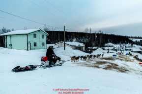 John Baker runs down the road as he leaves the Ruby checkpoint during the 2017 Iditarod on Thursday morning March 9, 2017.Photo by Jeff Schultz/SchultzPhoto.com  (C) 2017  ALL RIGHTS RESERVED