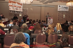 Thursday March 1, 1012  Mandatory musher meeting and musher portrait at the Millenium Alaskan Hotel in Anchorage, Alaska.