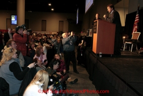 Thursday March 1, 2012 Martin Buser took the stage to draw his starting number at the Iditarod musher banquet at the Dena'ina Civic and Convention Center in Anchorage, Alaska.