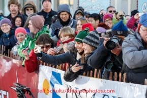 Selfies at Iditarod 2014 Ceremonial start along Fourth Anchorage, Alaska.Iditarod Sled Dog Race 2014PHOTO (c) BY JEFF SCHULTZ/IditarodPhotos.com -- REPRODUCTION PROHIBITED WITHOUT PERMISSION