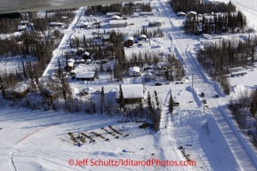 Saturday March 10, 2012  Aerial view of the Galena checkpoint. Iditarod 2012.