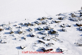 Saturday March 10, 2012  Aerial view of Kaltag, Alaska, and the Iditarod checkpoint. Iditarod 2012.