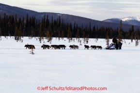 Saturday March 10, 2012 John Baker on the trail shortly after having left Kaltag, enroute to Unalakleet. Iditarod 2012.