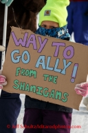 A young Aliy Zirkle fan shows their allegiance at White Mountain on Monday, March 10, during the Iditarod Sled Dog Race 2014.PHOTO (c) BY JEFF SCHULTZ/IditarodPhotos.com -- REPRODUCTION PROHIBITED WITHOUT PERMISSION