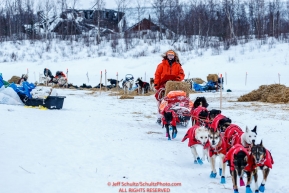 Meredith Mapes leaves the ghost-town checkpoint of Iditarod on Saturday, March 10th during the 2018 Iditarod Sled Dog Race -- AlaskaPhoto by Jeff Schultz/SchultzPhoto.com  (C) 2018  ALL RIGHTS RESERVED