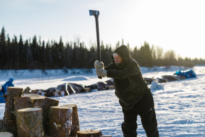 Splitting Wood in Nikolai