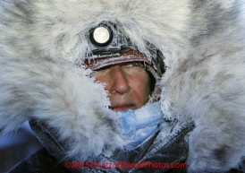 Sunday March 11, 2012  Kelly Griffin is budled up as she arrives at 25 degrees below zero in  Kaltag. Iditarod 2012.