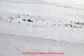 Sunday March 11, 2012 Two dog teams travel along the trail between Kaltag and Unalakleet. Teams are approximately 10 miles from the Unalakleet checkpoint.  Iditarod 2012.