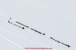 Three teams are parked along the trail on the Yukon River between Tanana and Ruby as a fourth passes on Wednesday afternoon  March 11th during the 2015 Iditarod.(C) Jeff Schultz/SchultzPhoto.com - ALL RIGHTS RESERVED DUPLICATION  PROHIBITED  WITHOUT  PERMISSION