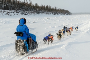 Rohn Buser runs down the Yukon river after leaving  the Tanana checkpoint on Wednesday afternoon March 11th during the 2015 Iditarod.(C) Jeff Schultz/SchultzPhoto.com - ALL RIGHTS RESERVED DUPLICATION  PROHIBITED  WITHOUT  PERMISSION