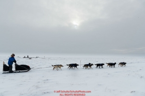 Martin Buser nears the Unalakleet checkpoint on Monday evening March 11th during the 2019 Iditarod Trail Sled Dog Race.Photo by Jeff Schultz/  (C) 2019  ALL RIGHTS RESERVED