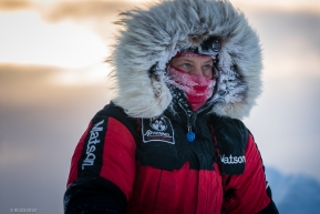 Aliy Zirkle arrives at the Takotna Checkpoint on the morning of March 11, 2020.  Zirkle and her team continued on past Tokatna.