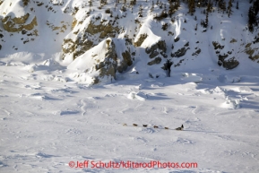 Sunday March 11, 2012  Ramey Smyth runs on the sea ice after leaving Elim. Iditarod 2012.