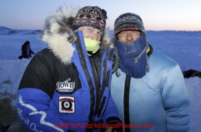 Sunday March 11, 2012  Martin Buser and his son Rohn are ready to make the run from Unalakleet to Shaktoolik.  Iditarod 2012.