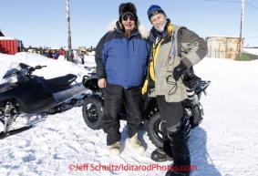 Sunday March 11, 2012   Friends Maurice Ivanoff of Elim and Iditarod photographer Jeff Schultz .  Iditarod 2012.