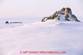 John Baker on the Bering Sea shortly after leaving the Elim checkpoint on Tuesday March 12, 2013.Iditarod Sled Dog Race 2013Photo by Jeff Schultz copyright 2013 DO NOT REPRODUCE WITHOUT PERMISSION