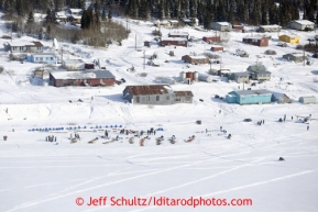 Teams rest on the Fish River at White Mountaib on Tuesday March 12, 2013.Iditarod Sled Dog Race 2013Photo by Jeff Schultz copyright 2013 DO NOT REPRODUCE WITHOUT PERMISSION