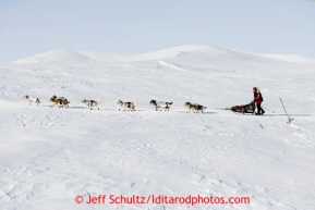 Aily Zirkle races near Cape Nome between White Mountain and Safety on Tuesday March 12, 2013.Iditarod Sled Dog Race 2013Photo by Jeff Schultz copyright 2013 DO NOT REPRODUCE WITHOUT PERMISSION