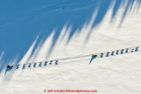 Monica Zappa leads another team on the Yukon River between Tanana and Ruby in the afternoon on Thursday March 12, 2015 during the 2015 Iditarod Trail.(C) Jeff Schultz/SchultzPhoto.com - ALL RIGHTS RESERVED DUPLICATION  PROHIBITED  WITHOUT  PERMISSION