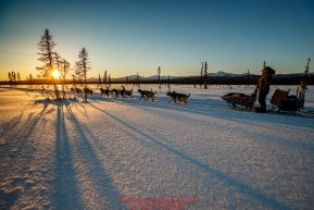 Jeff King runs on the trail between Kaltag and Unalakleet at sunset during the 2017 Iditarod on Sunday evening  March 12, 2017.Photo by Jeff Schultz/SchultzPhoto.com  (C) 2017  ALL RIGHTS RESERVED