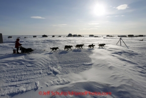 Tuesday March 13, 2012  Dallas Seavey on the sea ice just before arriving in Nome. Dallas Seavey, at age 25, was the first musher to arrive in Nome. Iditarod 2012.