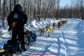 Mats Pettersson of Sweden runs down the trail in the afternoon after leaving the Galena checkpoint on Friday March 13, 2015 during Iditarod 2015.  (C) Jeff Schultz/SchultzPhoto.com - ALL RIGHTS RESERVED DUPLICATION  PROHIBITED  WITHOUT  PERMISSION