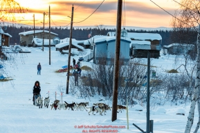 Allen Moore leaves the Kaltag checkpoint at sunrise during the 2017 Iditarod on Monday morning March 12, 2017.Photo by Jeff Schultz/SchultzPhoto.com  (C) 2017  ALL RIGHTS RESERVED