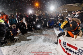 Media take photos of Pete Kaiser and his lead dogs at the Nome finish line after Pete won the 2019 Iditarod Trail Sled Dog Race. Pete's winning time is 9 days 12 hours 39 minutes and 6 secondsPhoto by Jeff Schultz/  (C) 2019  ALL RIGHTS RESERVED