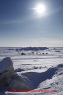 Thursday March 15, 2012   Jim Lanier on the sea ice shore of the Bering Sea just a few miles from the finish line in Nome. Iditarod 2012.