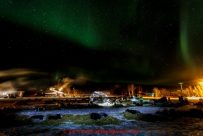 Northern Lights dance overhead of resting teams at the Huslia checkpoint early on Sunday  March 15, 2015 during Iditarod 2015.  (C) Jeff Schultz/SchultzPhoto.com - ALL RIGHTS RESERVED DUPLICATION  PROHIBITED  WITHOUT  PERMISSION