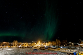 Northern Lights dance overhead of resting teams at the Huslia checkpoint early on Sunday  March 15, 2015 during Iditarod 2015.  (C) Jeff Schultz/SchultzPhoto.com - ALL RIGHTS RESERVED DUPLICATION  PROHIBITED  WITHOUT  PERMISSION