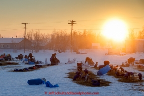 Mushers are getting ready to leave from the Huslia checkpoint on the morning of Sunday  March 15, 2015 during Iditarod 2015.  (C) Jeff Schultz/SchultzPhoto.com - ALL RIGHTS RESERVED DUPLICATION  PROHIBITED  WITHOUT  PERMISSION