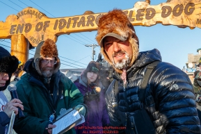 Pete Kaiser at the finish line in Nome during the 2017 Iditarod on Wednesday March 15, 2017.Photo by Jeff Schultz/SchultzPhoto.com  (C) 2017  ALL RIGHTS RESERVED