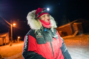 Aliy Zirkle enters the Kokuk checkpoint in good spirits on March 17, 2020.