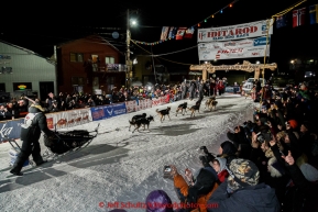 Dallas Seavey wins his 3rd Iditarod in 8 days 18 hours 13 minutes 6 seconds with lead dogs Reef and Hero on Wednesday March 18, 2015 during Iditarod 2015.  (C) Jeff Schultz/SchultzPhoto.com - ALL RIGHTS RESERVED DUPLICATION  PROHIBITED  WITHOUT  PERMISSION