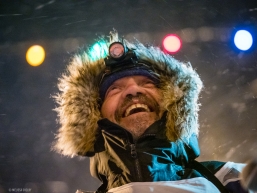 Tom Frode Johansen smiling after finishing the Iditarod in the early hours of March 19, 2020 (Nome, AK).