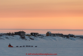 Alan Eischens on the trail a few miles from Nome at sunset on Saturday March 21, 2015 during Iditarod 2015.  (C) Jeff Schultz/SchultzPhoto.com - ALL RIGHTS RESERVED DUPLICATION  PROHIBITED  WITHOUT  PERMISSION