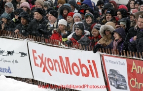 March 3, 2012 Spectators lined Fourth Avenue for a chance to watch the Ceremonial Start of Iditarod 2012 in downtown Anchorage, Alaska.