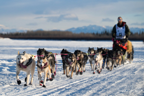 Teams arriving into the first checkpoint of the 2025 Fairbanks route, Nenana