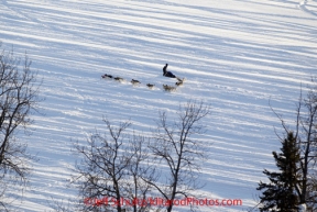 Sunday, March 4, 2012  An unidentified musher's dog team turned around on the Yentna River after leaving the restart of Iditarod 2012 in Willow, Alaska.
