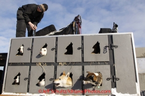 Sunday, March 4, 2012  Justin Savidis, dogs and dog truck at the restart of Iditarod 2012 in Willow, Alaska.