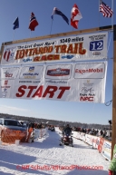Sunday, March 4, 2012  The official start line at the restart of Iditarod 2012 in Willow, Alaska.