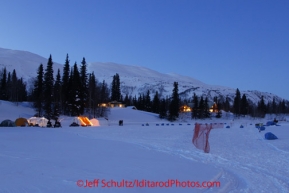 Sunday, March 4, 2012  Finger Lake, Alaska, checkpoint at dusk during the Iditarod 2012 before mushers arrived.