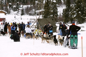 Allen Moore arrives at the Rainy Pass checkpoint March 4, 2013.